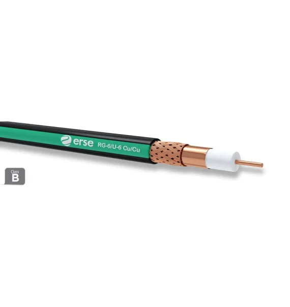 Erse RG 6/U-6 Cu/Cu Koaksial Kabel