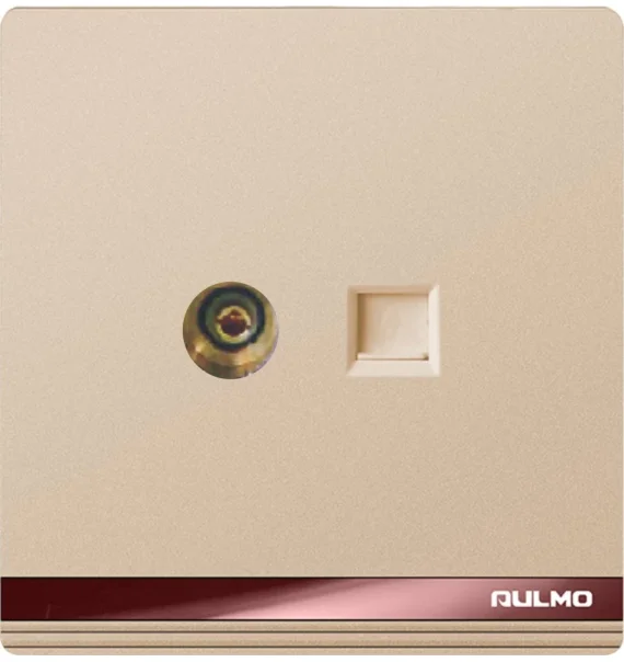 Aulmo TEL + TV priz – L50 seriyası L5026 (Ağ / Boz / Qızılı)