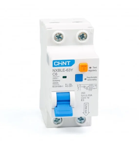 Chint Nxble 63Y 1Pn 6A 30Ma Elektron Tip Ac Diferensial Avtomatik Acar 45Ka