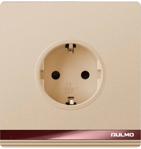 Aulmo 16A Alman tipli priz – L50 seriyası L5118/1 (Ağ / Boz / Qızılı)