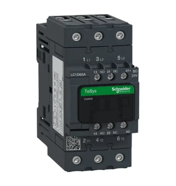 LC1D65ABD Schneider Electric TeSys D Kontaktor – 3P (3NA) – 65A, 24V DC standart bobin