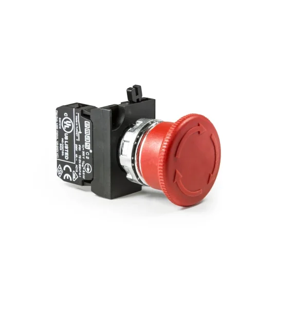 Emas CM Seriyası Metal 1NC Acil Stop 40 mm Çevirməli Qırmızı 22 mm Buton — CM200E