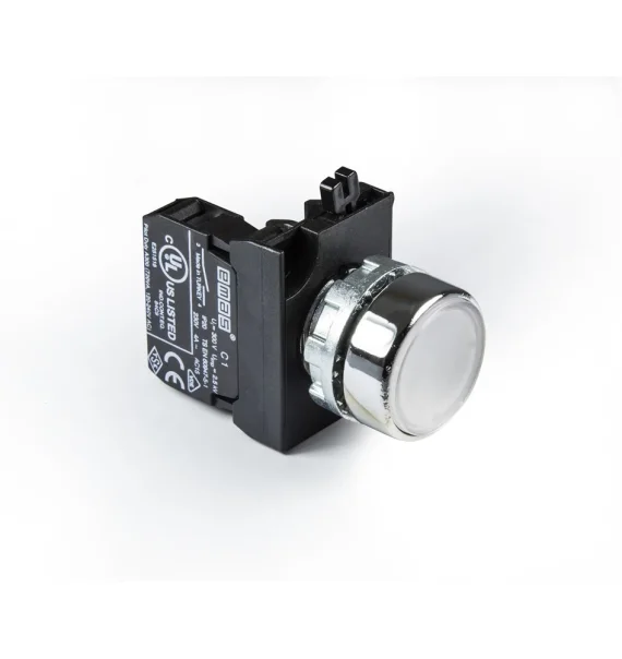Emas CM Seriyası Metal 1NO Yaylı Düz Ağ 22 mm Buton — CM100DB