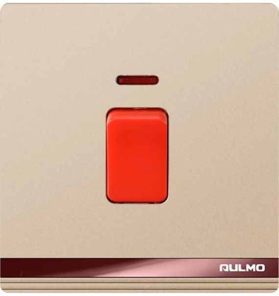 Aulmo 1 modullu elektrik açarı 45A (neon işıqlı) – L50 seriyası L5109 (Ağ / Boz / Qızılı)