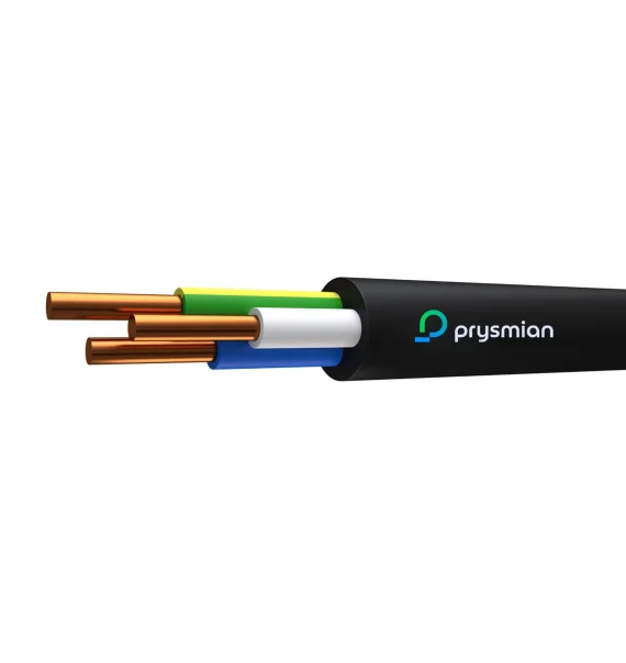 Prysmian VVGng(A)-LSLTx 1kV – Mis keçiricili, PVC izolyasiyalı, aşağı tüstülü, alovun yayılmasına qarşı enerji kabeli