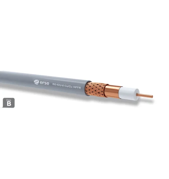 Erse RG 6/U-6 Cu/Cu HFFR Koaksial Kabel