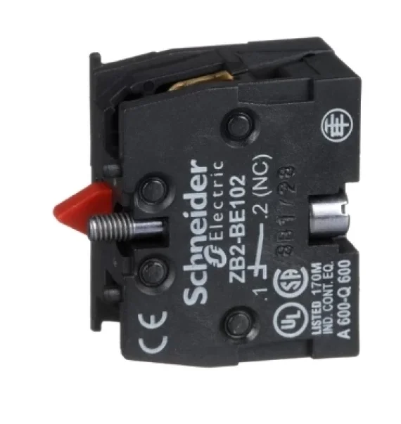 Schneider Electric ZB2BE102 əlavə kontakt bloku, 1NC, vintli birləşdirici, 22mm push düymə üçün