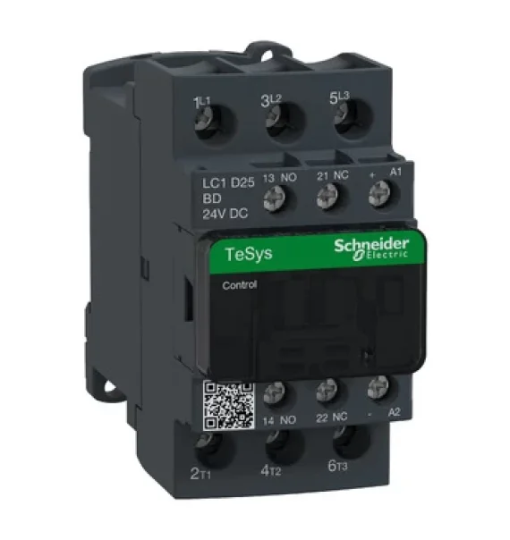 LC1D25BD Schneider Electric TeSys D Kontaktor – 3P (3 NA) – AC-3 – <= 440 V 25 A – 24 V DC Bobin