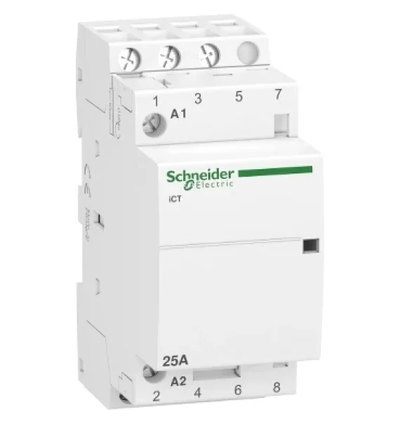 Schneider Electric iCT Kontaktor – 3 qütblü, 3NO, 25A, 220–240V AC (A9C20833)