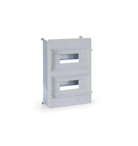 MD9172 Modul tipli ABS pano, 300×400×170 mm, boz rəng, daxili montaj dəsti (12×2 avtomat üçün), Halogen Free