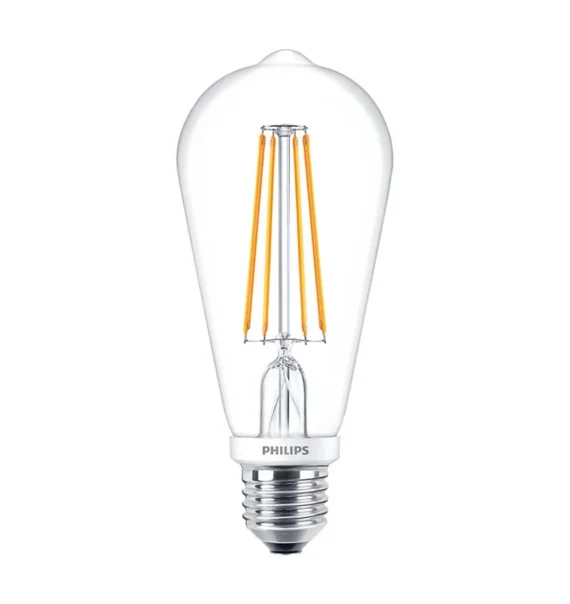 Philips LED Classic ST64 LED lampa, E27, 7W (70W ekv.), 2700K, isti ağ, şüşə filament