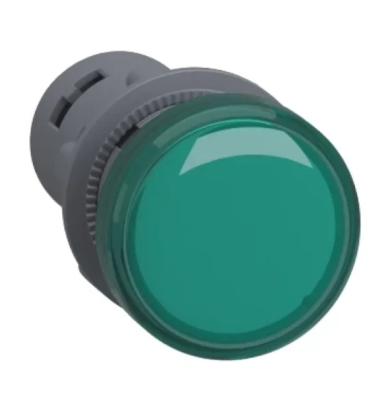 Schneider Electric XA2EVM3LC pilot işıq, dairəvi, yaşıl, Ø22, inteqrasiya olunmuş LED, 220V AC, vintli klemli