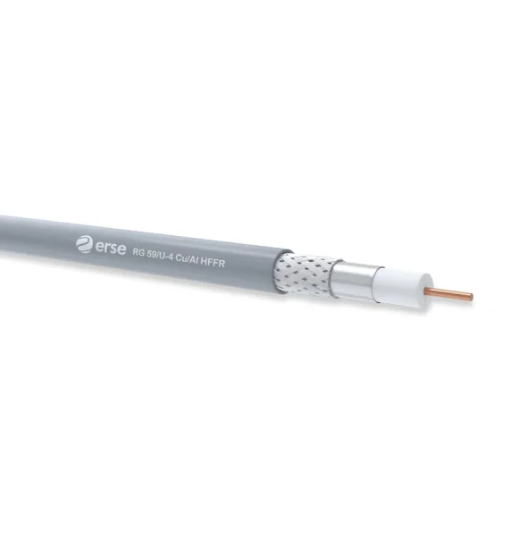 Erse RG 59/U-4 Cu/Al HFFR Koaksial Kabel