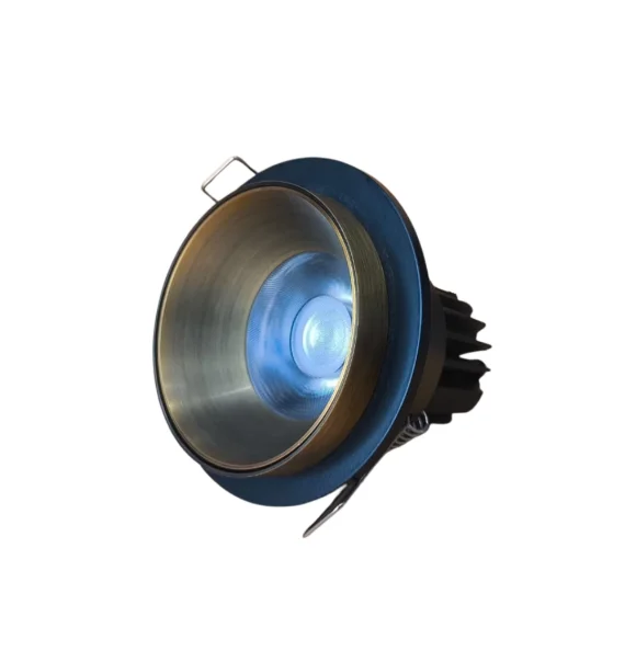 Delux ROMA 27B spot işıq (92 mm, qara + sarı bürünc, 12W 6500K)