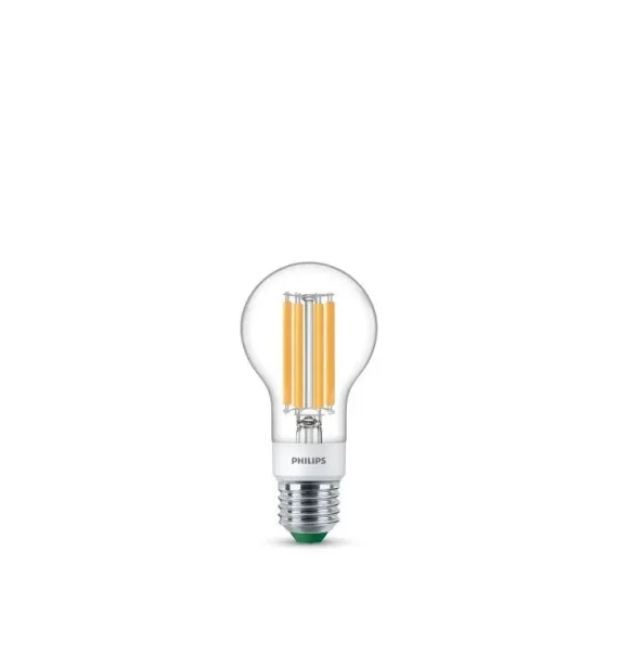 Philips UltraEfficient A60 DIMMABLE LED lampa, E27, 4W (60W əvəzi), 2700K, şəffaf şüşə