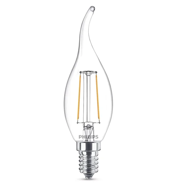 Philips Classic Flame Candle LED lampa, E14, 2W (25W ekv.), 2700K isti ağ, 250 lm, filament