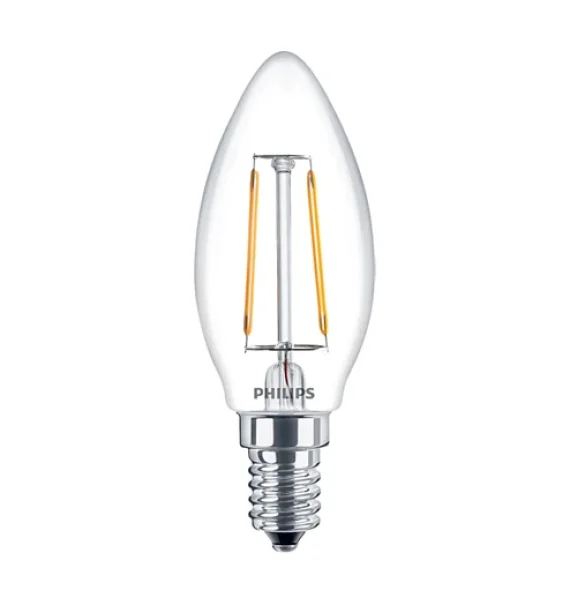 Philips Classic Candle B35 LED lampa, E14, 2W (25W ekv.), 2700K isti ağ, 250 lm, filament