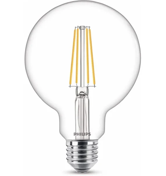 Philips LEDclassic Globe LED lampa, E27, 7W, 2700K, 806 lm, şüşə filament