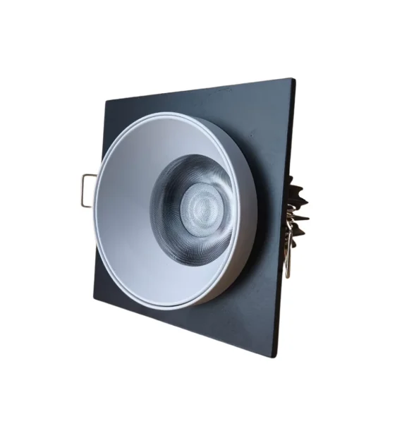 Delux ROMA 30W kvadrat spot işıq (92×92 mm, qara + ağ, 12W 6500K)