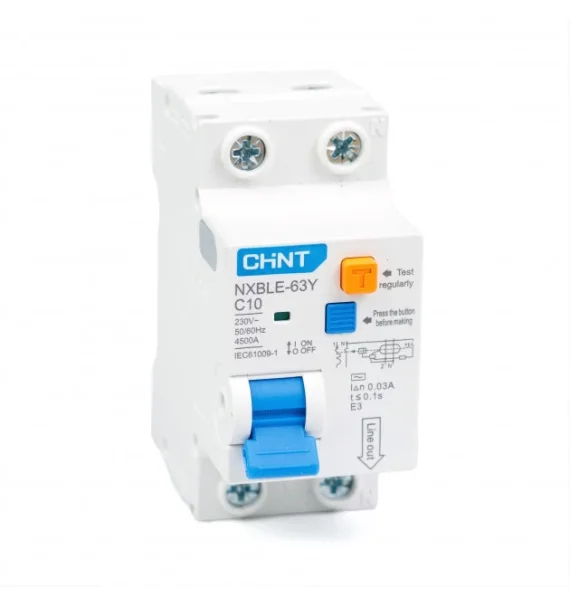 Chint Nxble 63Y 1Pn 10A 30Ma Elektron Tip Ac Diferensial Avtomatik Acar 45Ka