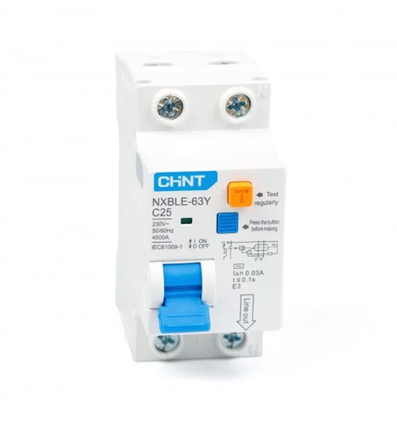 Chint Nxble 63Y 1Pn 25A 30Ma Elektron Tip Ac Diferensial Avtomatik Acar 45Ka