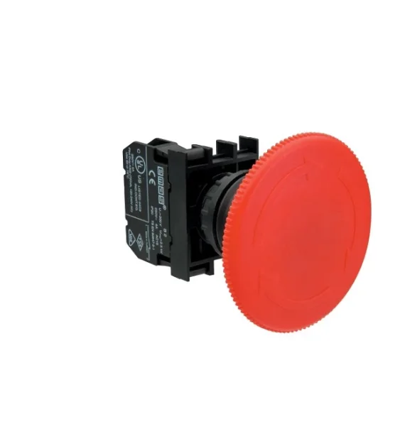 Emas B Seriyası Plastik 1NC Təcili Stop 60 mm Çevirərək Açılan Qırmızı 22 mm — B200E60