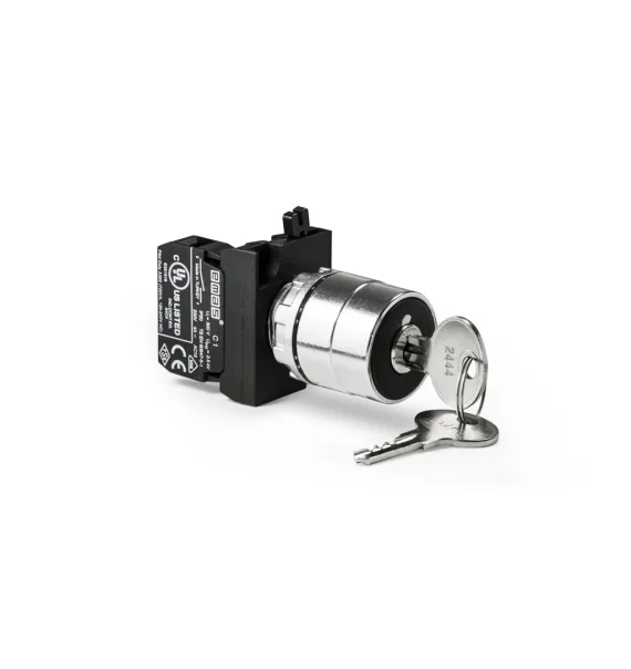 Emas CM Seriyası Metal 1NO (0-I) 60° Açarlı Stay-Put, Hər Mövqedə Açarı Çıxan 22 mm — CM100AC20
