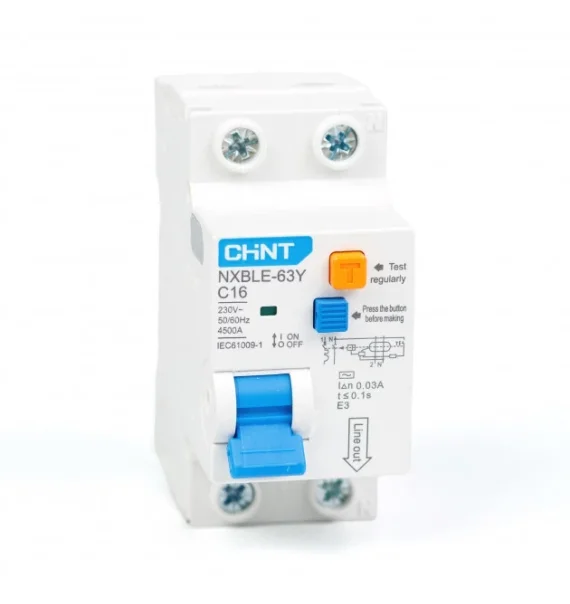 Chint Nxble 63Y 1Pn 16A 30Ma Elektron Tip Ac Diferensial Avtomatik Acar 45Ka
