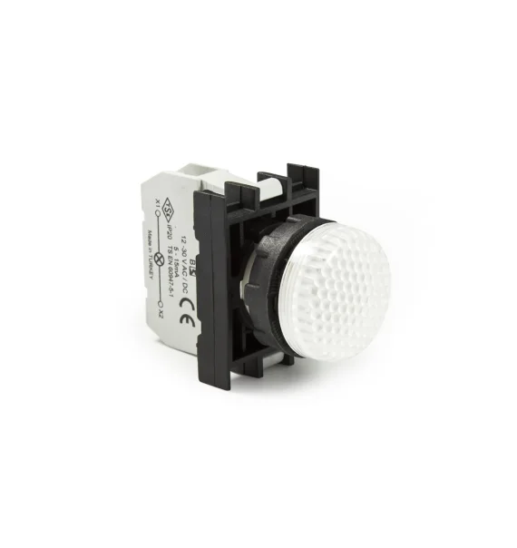 Emas B Seriyası Plastik LED-li 12-30V AC/DC Ağ 22 mm Siqnal Lampası