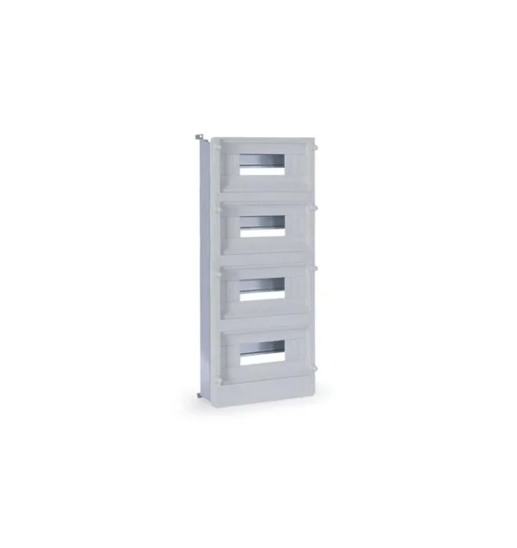 MD9174 Modul tipli ABS pano, 400×600×200 mm, boz rəng, daxili montaj dəsti (17×4 avtomat üçün), Halogen Free