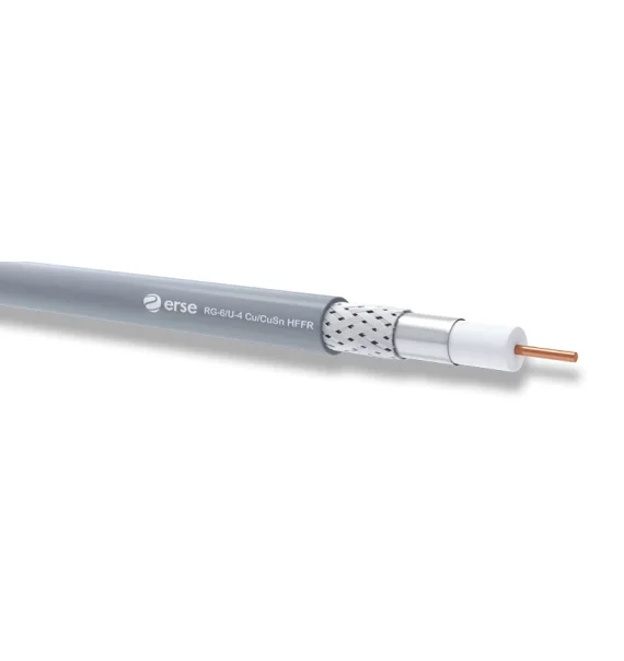 Erse RG 6/U-4 Cu/CuSn HFFR Koaksial Kabel