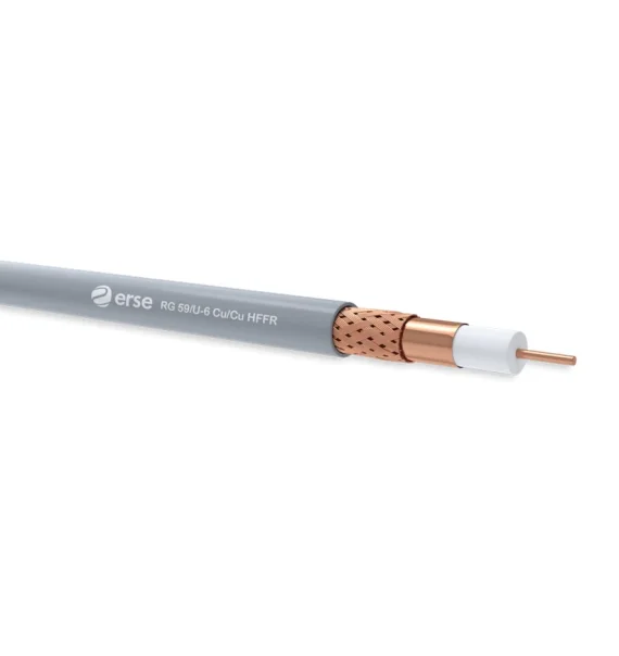 Erse RG 59/U-6 Cu/Cu HFFR Koaksial Kabel