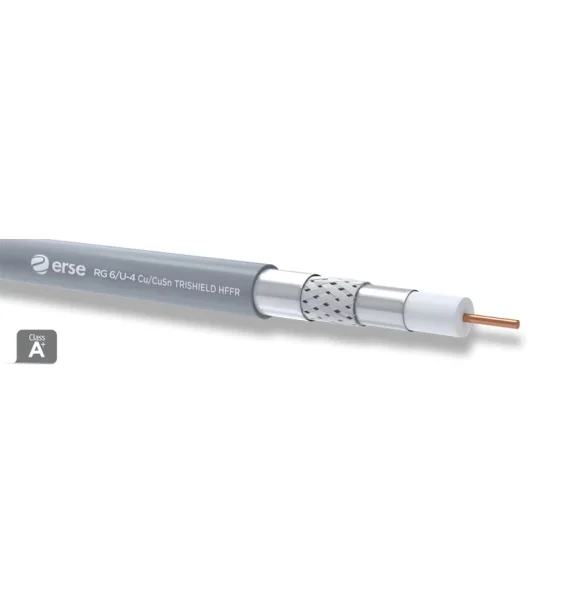 Erse RG 6/U-4 Cu/CuSn TRISHIELD HFFR Koaksial Kabel