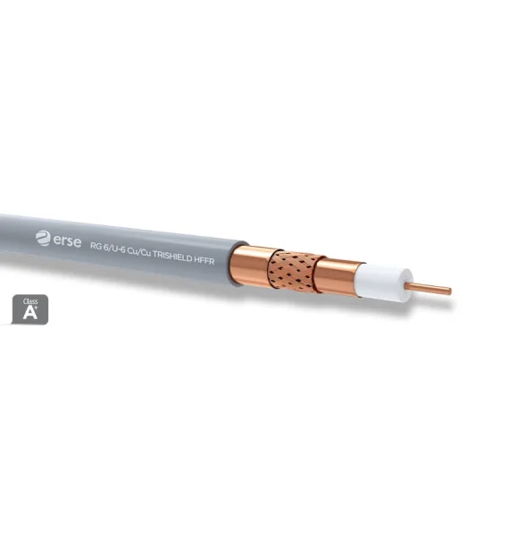 Erse RG 6/U-6 Cu/Cu TRISHIELD HFFR Koaksial Kabel